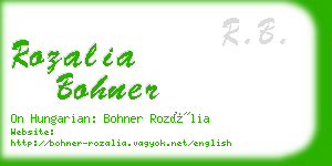 rozalia bohner business card